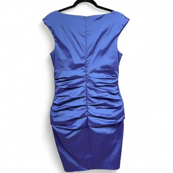 Signature by Sangria Purple Ruched Bodycon Cocktail Mini Dress - Picture 7 of 8